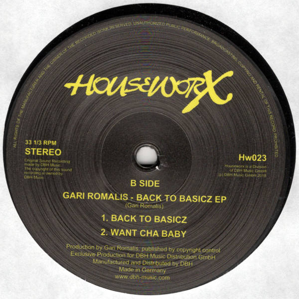 GARI ROMALIS - BACK 2 BASICZ EP - (HW023)